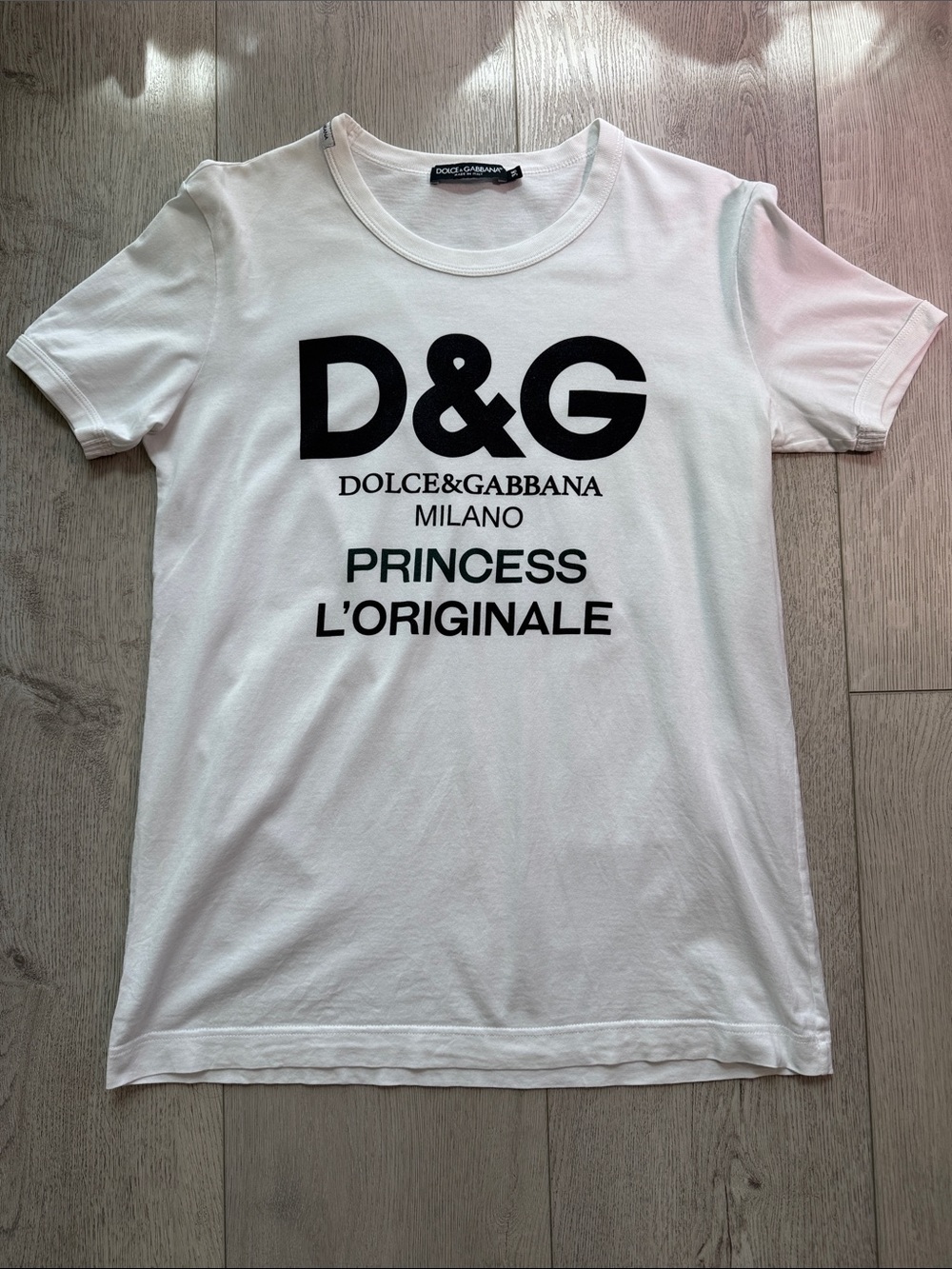 Dolce & Gabbana White Tee with Black D&G Logo
